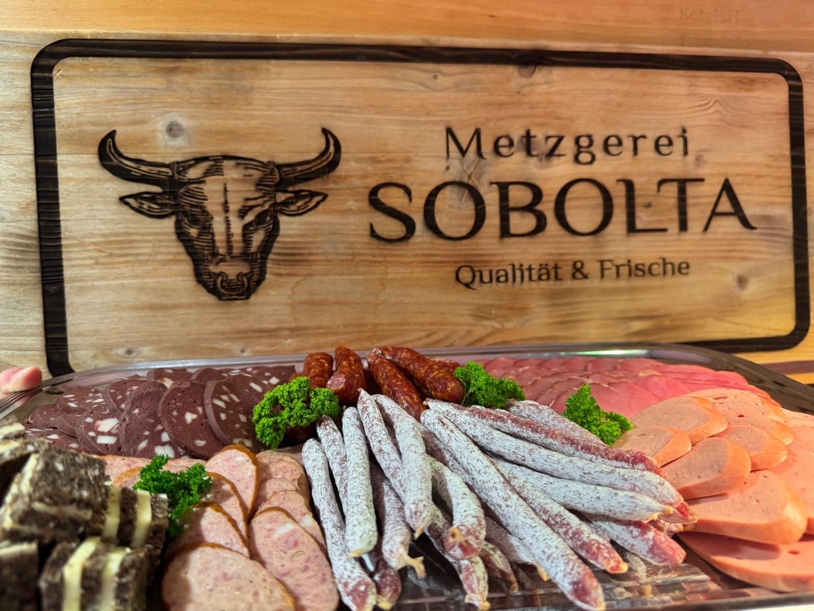 Rustikale Aufschnittplatte Metzgerei Sobolta